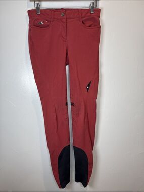 Equiline Riding Breeches Red Crimson IT 42 Size 26-27 Horse Equestrian Italy